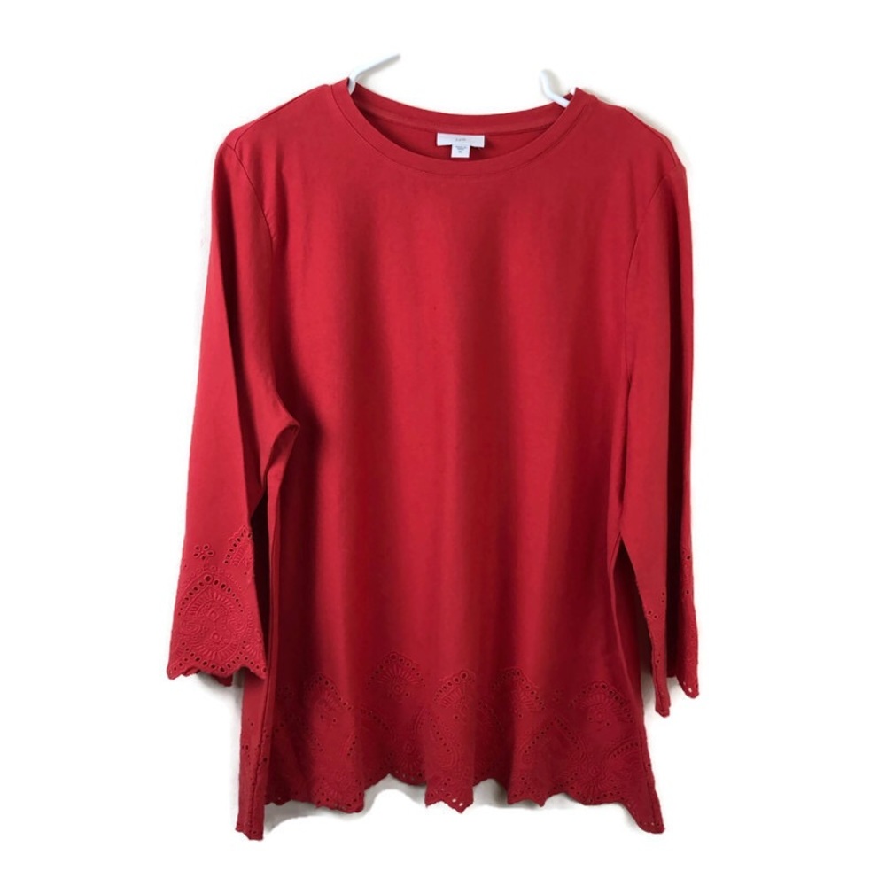 J. Jill Red Orange Shirt Size XL